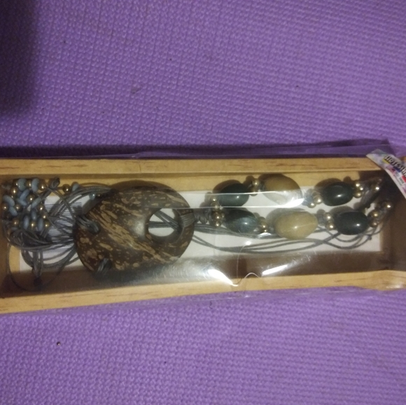 NWT Artesanias Ortebra Chunky Long Statement Necklace Earth Tones Western - Picture 9 of 12